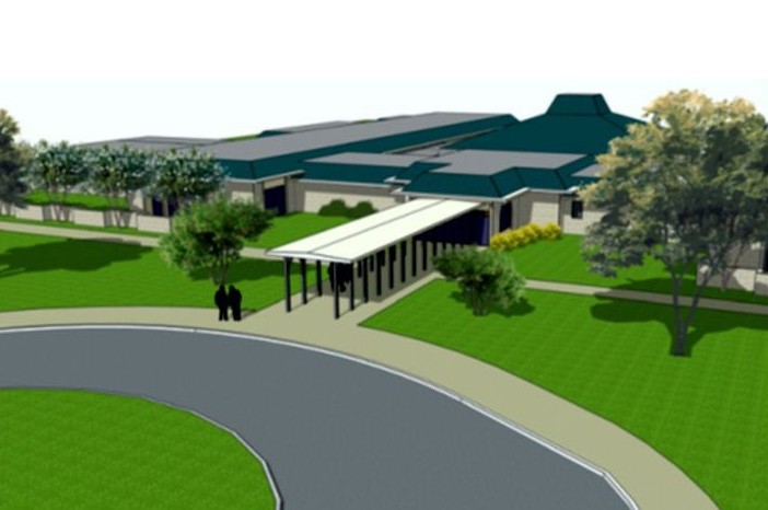 Rendering of community clubhouse and grounds